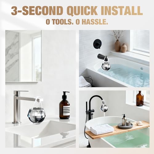 Image of SHLLKTTRY Bath Water Filter for Tub Faucet with Overflow,Filtration,Remove Contaminants,Chlorine,Fluoride,Hard Water Softener,Enhances Health of Skin,Hair,Nails,Relieve Eczema,3,000 Gallons,Chrome
