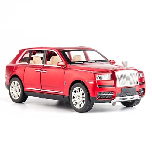 Image of DEUSON ECOM 1:24 Big Scale RR Cullinan Toy Car for Kids Diecast Model Alloy Metal Cars with Light Sound Pullback Openable Door, Red
