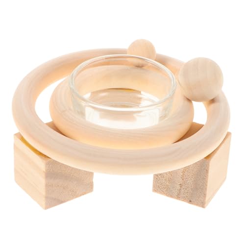 PRETYZOOM 太陽系ローソク足 キャンドルスタンド キャンドルホルダーグラス 木製燭台 ウッドキャンドルホルダー 燭台用キャンドルホルダー テーブルセンターピース 家の装飾 ガラス Beige
