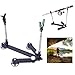Pineeseatile Fishing Rod Holder Adjustable Fishing Pole Rack Stand Folding Rod Ground Bank Mount Bracket for Fisher Black Fishing Pole Rack Stand