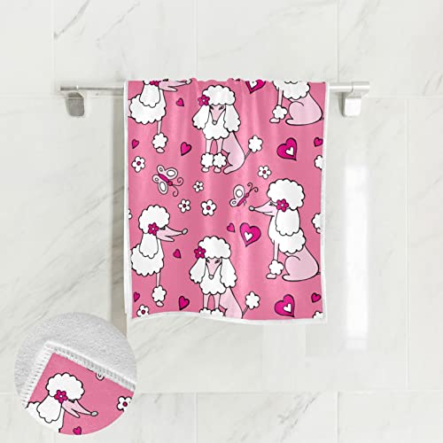 Cindly Microfiber Hand Towel Poodle Bath Hand Towel for Bathroom Hotel Gym Spa 15 x 30 Inch