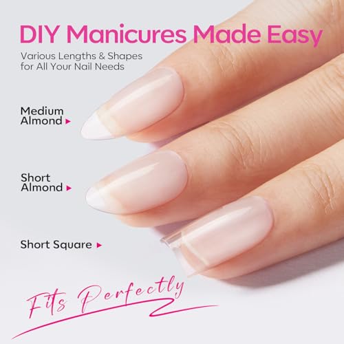 Image of Modelones Almond & Square Nail Tips - Multi-type 3 Styles Set Gel Tips