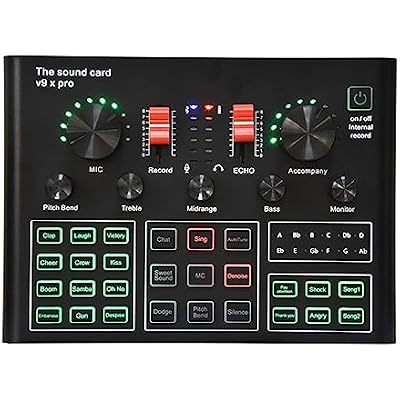 Sound Card Kit Professional Studio Condenser Microphone Bundle Mic Kit with Live Sound Card Wireless Karaoke Bluetooth Studio Setup for Recording