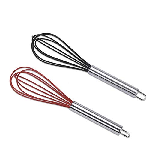 Erlove Batidor de Acero Inoxidable para Cocina Batidor de Alambre, batidor de Huevo, batidor de Huevo con Leche Utensilios de Cocina para Mezclar, batir, batir, agitar (2 Piezas)