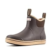 SUREWAY Men's Ankle Fishing Deck Boots for Men-Waterproof,Professional Non-Slip Soles for Wet Slippery Surface,Neoprene Rubber Rain Boot/Shoes for Hunting Boating Gardening,BROWN TAN,Size 11