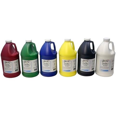Sax True Flow Heavy Bodied Acrylic Paint - 1/2 Gallon - Set of 6 - Assorted Colors Cover