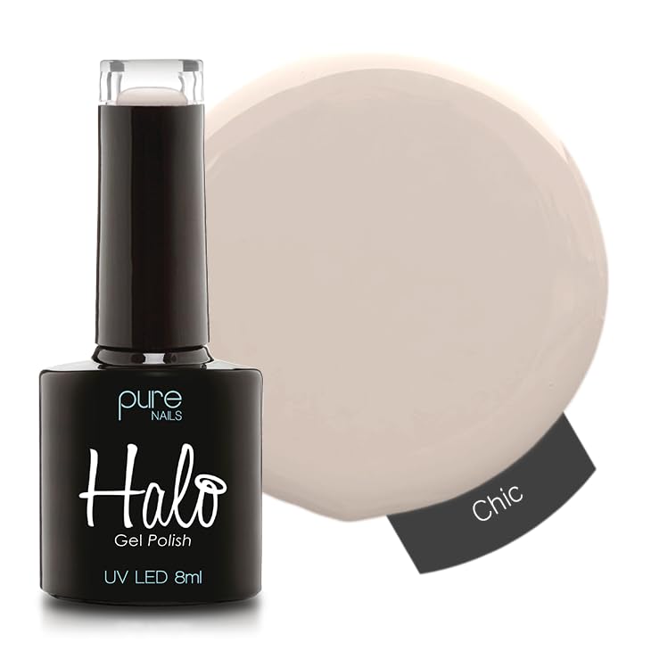 Halo Gel Polish 8ml - Chic. UV/LED Gel Nail Polish, Long Lasting & Easy To Apply. Nail Art Colours For Manicure & Pedicure. Gel Polish For Professional & Home Use.
