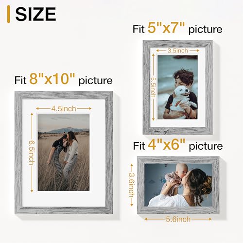 Image of Vittanly 12 Pack Picture Frames Collage Wall Decor for Mounting or Tabletop Display, Gallery Wall Frame Set for Family, Multi Sizes Including 4pcs 8x10, 4pcs 5x7, 4pcs 4x6, Grey
