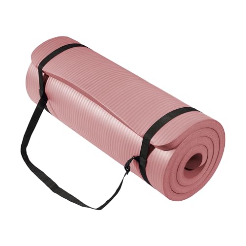 Yoga Mat, One-Inch Extra Thick High Density Exercise Mat, Anti-Tear Exercise Yoga Mat with Carrying Strap, Suitable for Various Yoga Exercises