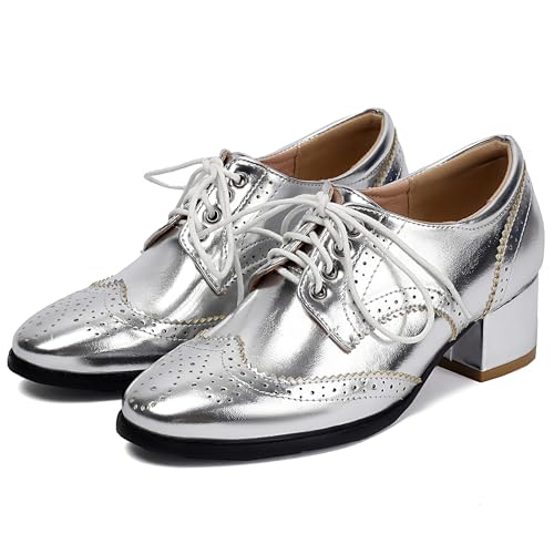 Oxfords femme talon bloc moyen pour eviter les douleurs aux pieds Dp1314