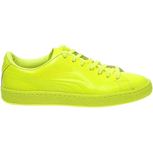 PUMA Puma Men's Basket Classic Patent Emboss Sneaker, Safety Yellow, 9.5 M US