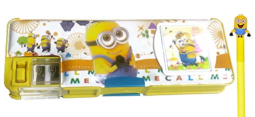 SHREE TECHNESH® Funny Theme Dual Sided Pencil Box with Calculator and Gel Pen SHREE TECHNESH® Funny Theme Dual Sided Pencil Box with Calculator and Gel Pen