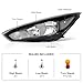 telpo Halogen Headlight Assembly Fit For 2015-2018 Ford Focus 2015 2016 2017 2018 Ford Focus ST/SE/S 4 - Door Left And Right Side (Black Housing Clear Reflector)