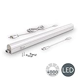 Bei einem geringen Stromverbrauch von 8 Watt erzielt die Küchenleuchte mit 700 Lumen und einer neutralweißen Lichtfarbe von 4.000 Kelvin eine hervorragende Lichtausbeute