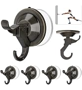 AENTGIU Heavy Duty Suction Cups, 5 Pack Wall Hooks with Adhesive Suction Tab, Waterproof Strong S...