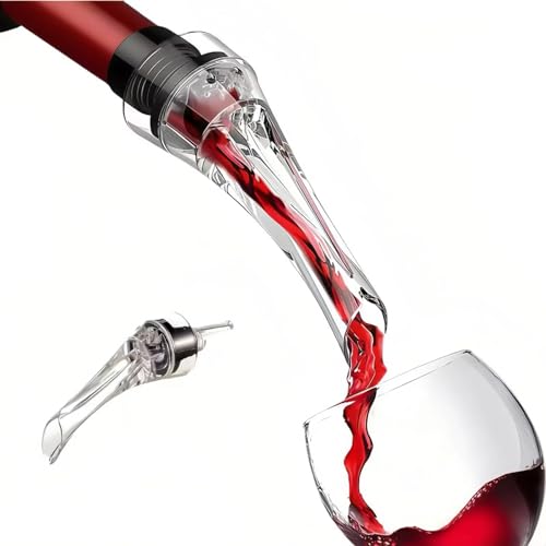 GMUUUUUU Wine Decanter and Pourer - 2-in-1 Rapid Aerator with No-Drip Design Enhances Wine Flavor for Home Kitchen Bar Use Universal Fit for All Wine Bottles (1 Piece)