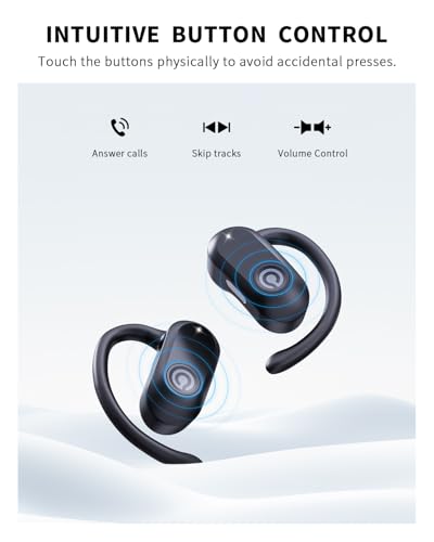 Image of CXK Open Ear Headphones Bluetooth 5.4 Bone Conduction Headphones with 60Hrs Stereo Sound, Wireless Open Earbuds with Mic Clear Call, 0.27oz Lightweight Design, IPX6 Waterproof for Sports, Black