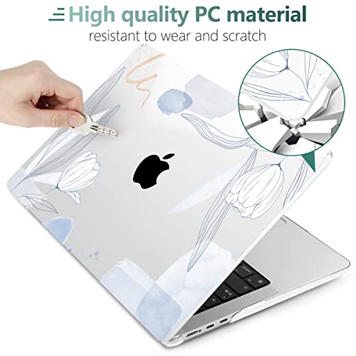 Meegoodo For Macbook Air M2 Case 2022 Release A2681 M2 Chip, Clear Case For Macbook Air 13.6 Inch With Retina, Laptop Hard Shell Cases With Keyboard & Webcam Cover & Screen Protector, Floral 33 #TOP3