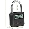 Metal Timer Lock, LCD Display Multi-Function Electronic Time, 99 Hours Max Timing, USB Rechargeable Timer Padlock Timer Padlock Timer Lock (Black)