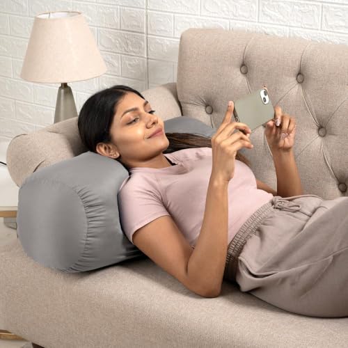 Image of Wakefit Soft Bolster Pillow | Set of 2 | 25x10 Inch | Hollow Fiber Filling & 100 GSM Peach Finished Fabric | Machine Washable Pillows | for Bed, Sofa & Diwan - Night Owl