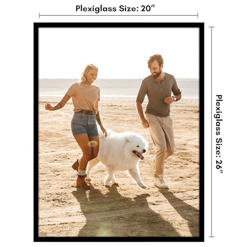 Americanflat 20x26 Picture Frame with Polished Plexiglass - Streamline Collection - Thin Border Picture Frame for Wall Display - Hanging Hardware Included - Black by Americanflat - Image 2