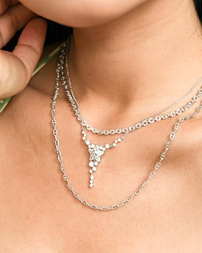 FANCIME 'Sunlit Grace' Gold Plated Sterling Silver Blossom Link Chain Necklace Fine Jewelry Gift for Women and Men, Width: 2.2&3.8MM, Length: 18&20 Inches4