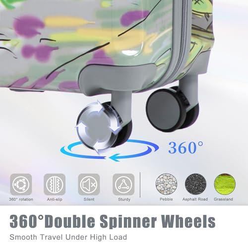 Image of Hardshell Luggage Sets, Lightweight Wave Suitcases with Spinner Wheels, Coffee Tower