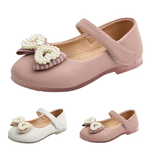 Girls Casual Sandals Spring And Autumn New Solid Color Girls Pearl Bow Small Shoes Children's Flat Leather Size 2 Slides2