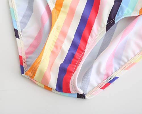 Image of Girls Rash Guard Long Sleeve One Piece Swimsuits Stripes Zipper Bathing Suits UPF 50+ /Sun Protection