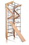 Turnwand Kinder Gym Klettergerüst Kinder-3-220 Holz Sportgerät Kletterwand Sprossenwand mit Stange Fitness - Zertifikat!