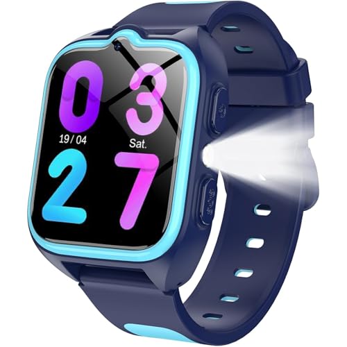 IOWODO 4G Reloj Inteligente Niño, Smartwatch Niños con GPS y Llamadas, Videollamadas,SOS,Linterna LED,Modo Clase,Juegos,Cámara, IP68 Impermeable, Regalo y Juguete para Niñas y Niños