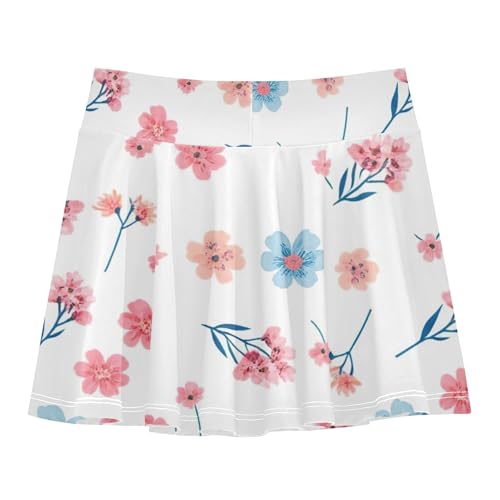 Athletic Shorts Girls Skorts Blossoms White Tennis Skirts for Kids Cartoon School Skirt 3t2