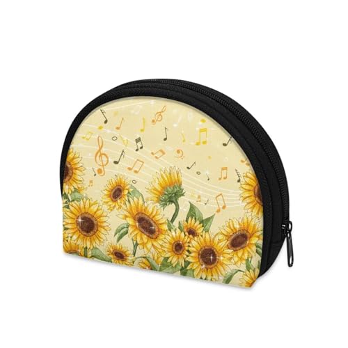 Small Coin Purse Sunflower Music Mini Wallet, Change Purse for Kids, Card Case for Woman3
