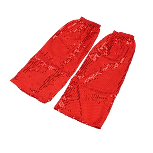 Image of Sequins Leg Warmers Sparkle Leg Sleeves 80 Leg Socks for Women Girls Leg Gifts Red