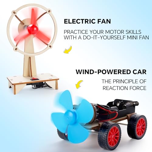 stem kits for kids age 8-10-12-14 science kits for kids age 8-12 stem toys gifts for boys age 8 9 10 12 13 14 car building science experiment projects 9-12 solar power amp engineering kit