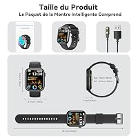 Smartwatch Damen Herren, 1.83" HD Fitness Tracker mit Schrittzähler/Blutdruckmessung/Pulsuhren/Telefonfunktion, Schlaftracker, 120+ Sportmodi, IP68 Wasserdicht Fitnessuhr&Sportuhr für Iphone Android – Ansicht 8