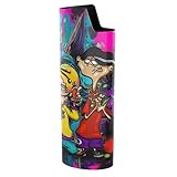 Vintage Cartoon Lighter Case Holder Protective Case Cover with BIC Lighter J6 (Style1-grape)