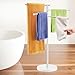 Standing Towel Rack, 4 Tier 360° Rotating Towel Racks for Bathroom with Heavy Marble Base, Freestanding Stainless Steel Foldable Arms Floor Towel Drying Holder Stand for Outdoor Pool, Nickel, YOFOVI