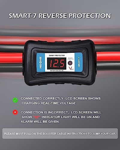 Noone Heavy Duty Jumper Cables With Smart-7 Protector, 2 Gauge 20 Feet 800Amp Booster Cables For Car, 800A Battery Cables With Carry Bag(2Awg X 20Ft) #TOP2