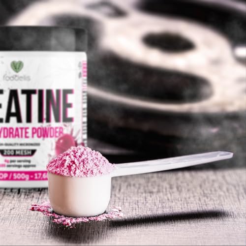 Miniatura 4 de Foodelis Creatina Monohidratada En Polvo 500 G Sabor Lollipop 100 Creatina Micronizada Alta Pureza Sin Aditivos Vegana Alta Solubilidad Incluye Dosificador