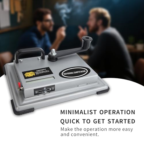 Namiikoo Manual Cigarette Rolling Machine Tobacco Injector for 8mm Diameter Cigarette Tubes, Makes 80-100mm Length Cigarettes, Portable Handheld Cigarette Maker (Silver)