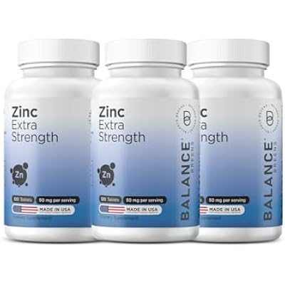 Zinc 50mg, 120 Vegetarian Tablets - Immune Support, Promotes Skin Health & Wound Healing, Extra Strength, Ultra-Absorbable (Pack of 3)