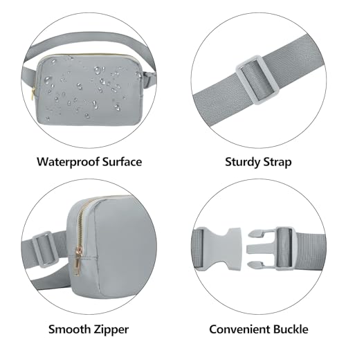 Image of VOROLO Fanny Pack For Women And Men Crossbody Bag Belt Bag Light Grey