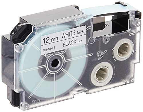 Image of Casio XR-18WE1 Label Printer Tape (Black and White) & Casio XR-12WE1 Label Printer Tape (Black and White)