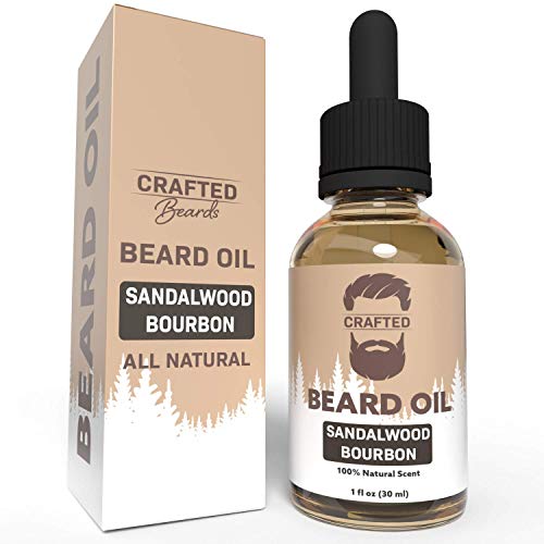 Best Beard Oil for men  Crafted Beard Oil Conditioner - Sandalwood Bourbon Scent  All Natural Beard Oil and Mustache Oil  Quick Absorption  Made in the USA (SB)