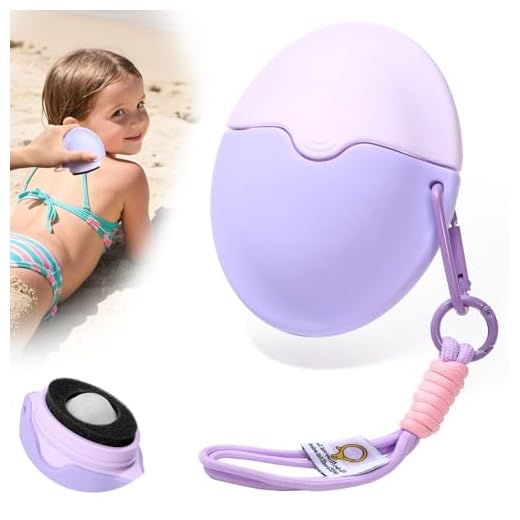 Searuodio Aplicador de protetor solar para crianças com bola de rolo e esponja macia - recarregável, à prova de derramamento, tamanho de viagem (52 g) - Protetor solar fácil de enrolar para crianças