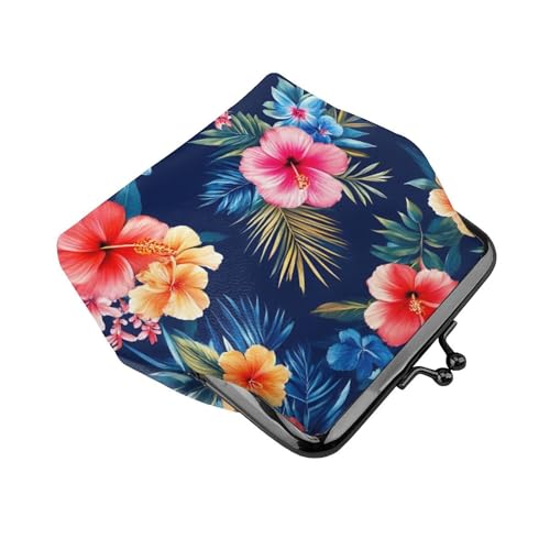 Tropical Hawaiian Colorful Hibiscus Flowers (1) Coin Purse Small Coin Purses Pouches Cute Change Wallets For Women Kiss Lock Change Purse Change Pouch3