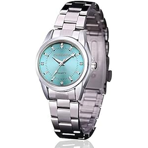 Women Lady Dress Analog Quartz Watch with Stainless Steel Band, Casual Fashion Waterproof Watches Roman Numeral Diamond Rhinestone Luminous Wristwatch