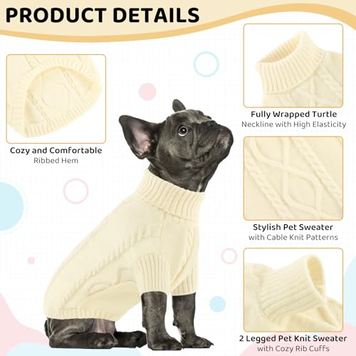 Image of Queenmore Small Dog Sweater for Small Dogs Girl, Winter Dogs /Cats Pullover