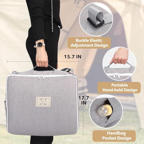 بيونتي سرير اطفال محمول من القطن قابل للطي والازالة والغسل، سرير بيونيك للاطفال الصغار لغرفة النوم، مثالي للسفر، هدايا لحديثي الولادة (بينك) (D)